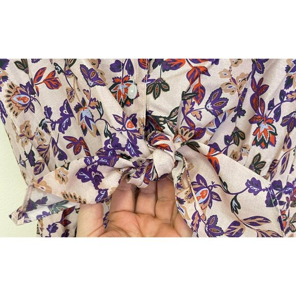 Thakoon Silk Cotton Tie Front Floral Midi Dress Size 4 NWT - Picture 3 of 7